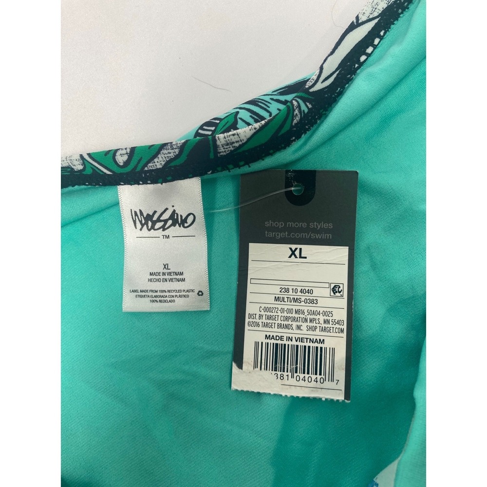 Women's Bikini Bottom XL Green Tropical Print Tie Side Hipster Swim Bottom NWT - Picture 5 of 9